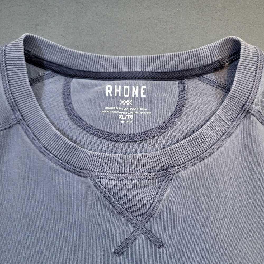Rhone Heritage Midweight Crewneck Sweatshirt Men XL Blue Pullover 100759 Casual